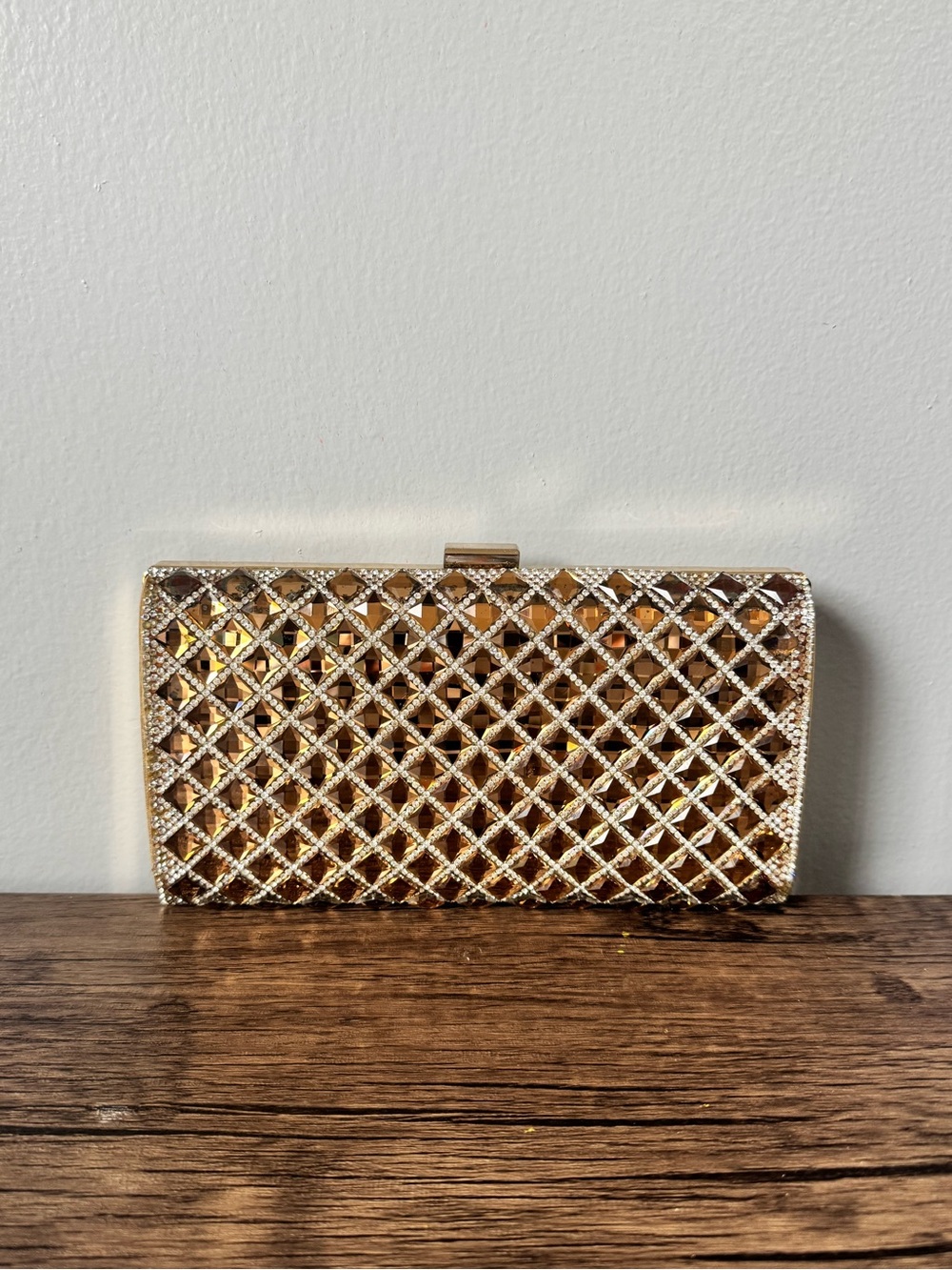 Gold Rhinestone Evening Clutch - Elegant Sparkle